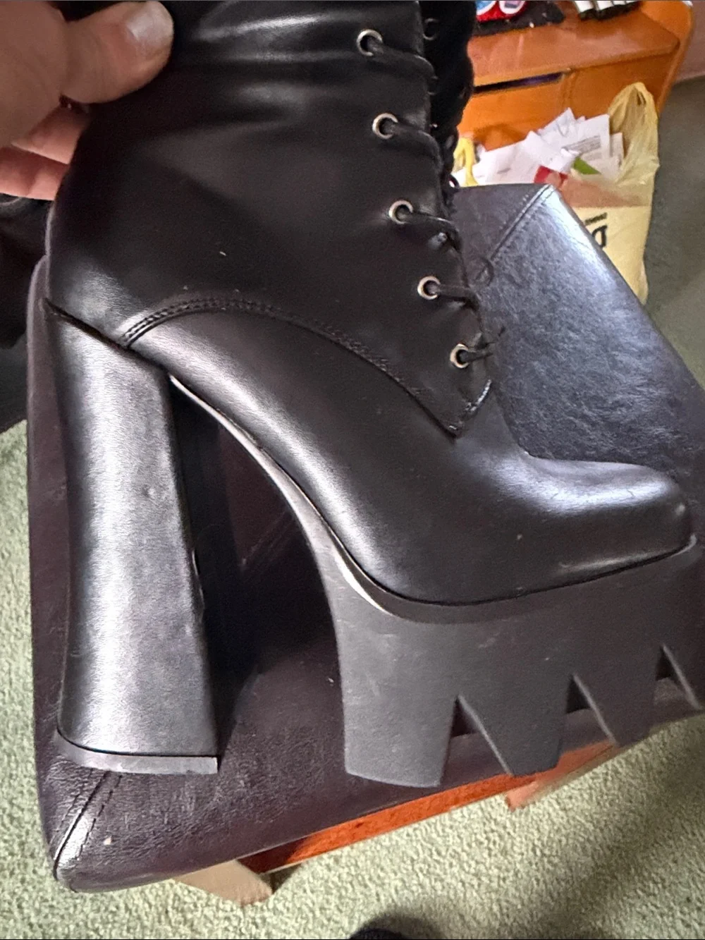 Sonoma Black Lace-Up Over-the-Knee Platform Boots